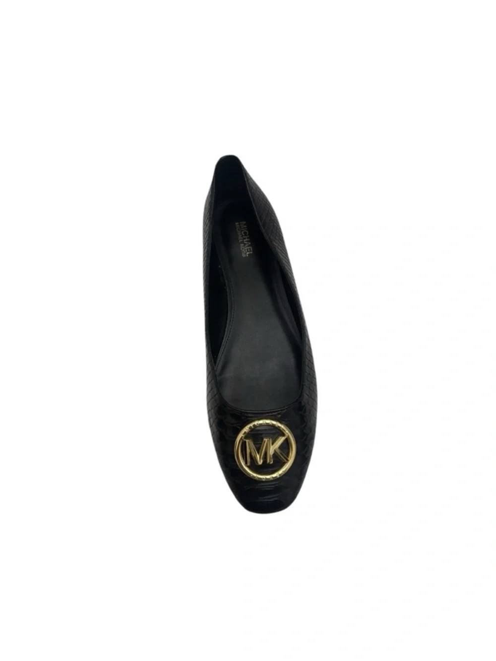 Micheal Kors NWOT classic black faux snake print man made ballet flat shoes 9 - Picture 10 of 14